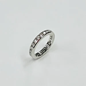 Fede nuziale Tiffany & Co. .950 platino cerchio intero diamante eternità 3 mm misura 4,5 - Foto 1 di 10