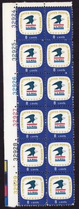Scott #1396 Blue Eagle US Mail Plate Block of 12 Stamps - MNH - Picture 1 of 1