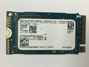 Kioxia (Toshiba) KBG50AZT1T02 1 TB SSD PCIe Gen4x4 NVMe M.2 2242 para portátil HP - Imagen 1 de 6