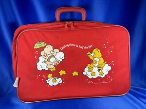 Vintage 1983 Care Bears Suitcase Luggage Red American Greetings Peters Bags - Picture 1 of 9