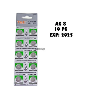 10 Pk AG8 LR1120 391 391A SR1120 LR55 SR55 L112 Alkaline Button Cell Battery - Picture 1 of 1