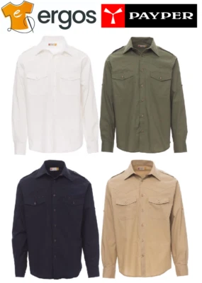 Payper TROPHY Camicia Sfiancata Da Uomo Manica Lunga Da Lavoro Modello Italiano - Immagine 1 di 2