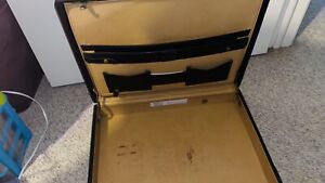 Hartmann Luggage Briefcase - Leather Hard Sided Case - 1980s - Black - Rare