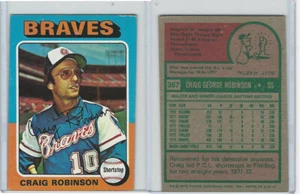 1975 Topps Baseball, #367 Craig Robinson, Braves - Picture 1 of 1