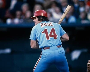 Pete Rose Swinging Action Philadelphia Phillies 8 x 10 Vintage MLB Baseball Foto - Bild 1 von 1
