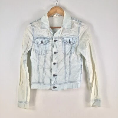 Adriano Goldschmied AG Mujer Camisa Vaquera Talla XS Azul Desgastado Blanqueador 108403 Foto 1 de 4