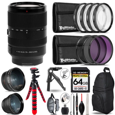 Lente Sony E 70-350 F/4,5-6,3 G OSS - Kit de 3 lentes + trípode + mochila - Kit de 64 GB Foto 1 de 4