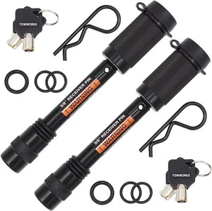 79632 Keyed Alike 5/8" Trailer Hitch Lock Set with Extra Long 3-1/4" Span, - Picture 1 of 2