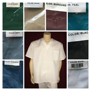 Unisex Medical Nursing Scrub 2XL Men Women 1 Pocket V Neck Top Hospital Uniform - Picture 1 of 15
