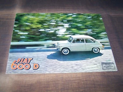 TOPRARITÄT Herrlicher Prospekt Fiat 600 D mit Multipla von 1964 !!! - Imagem 1 de 4