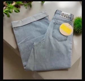 Pantalones de mezclilla para bocadillos, madre cintura alta, puños, solo un mordisco, para mujer talla 24 - Imagen 1 de 16