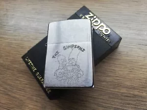 VTG RARE 1998 DOUBLE SIDED ZIPPO ADVERTISING CARTOON SHOW THE SIMPSONS FAMILY - Picture 1 of 13