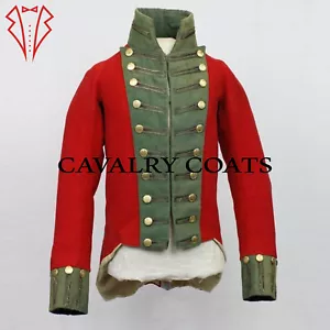 New Men Red Wool Royal British Officer's Coat, 49th Regiment Military Tailcoat - Picture 1 of 5
