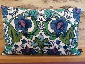 Sanderson Vintage Retro Hofburg Cotton 50's & Velvet Fabric Cushion Cover Pillow - Picture 1 of 11