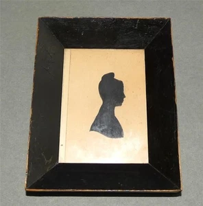 Antique Silhouette 19thC Miniature Portrait of Elizabeth Harris c 1790 - Picture 1 of 4