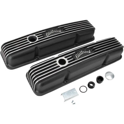 Edelbrock 41443 Classic Series Valve Cover Set, Small Block Fits Chevy - Image 1 of 4