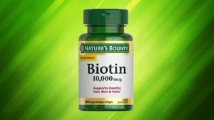 NATURE'S BOUNTY BIOTIN 10,000MCG SOFTGELS 180 Count - Picture 1 of 3