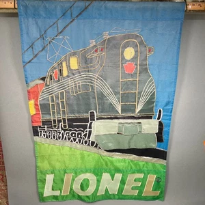 SELTENE Lionel Trains Flagge Vintage 1997 28"x41" Lokomotive Zug Zimmer Hof Railroadiana - Bild 1 von 19