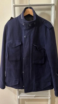 SOPHNET. Navy Wool Jacket Military Style 4 Pockets Used - Image 1 of 4
