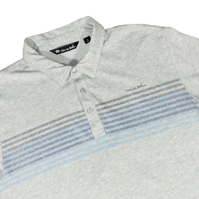 Travis Mathew Striped Cotton Blend Peru Performance Golf Polo Shirt XL - Image 1 of 4