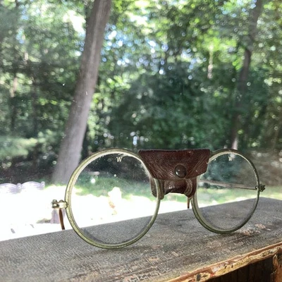 Gafas de seguridad/gafas de motocicleta Willson vintage con protector de nariz de cuero Foto 1 de 4