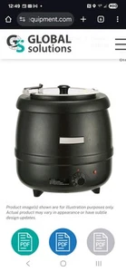 Global Solutions Nemco GS1650 10 1/2 qt Black Soup Kettle - Picture 1 of 4