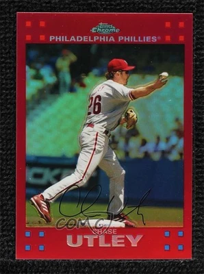 2007 Topps Chrome Red Refractor /99 Chase Utley #131 - Image 1 of 2