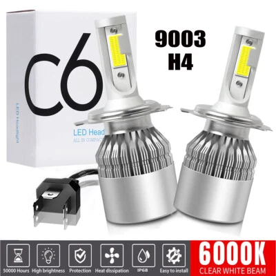 9003 H4 Kit de Bombillas LED Faros 10000W 1000000LM Alto/Bajo Beam Super Brillante Blanco Foto 1 de 4