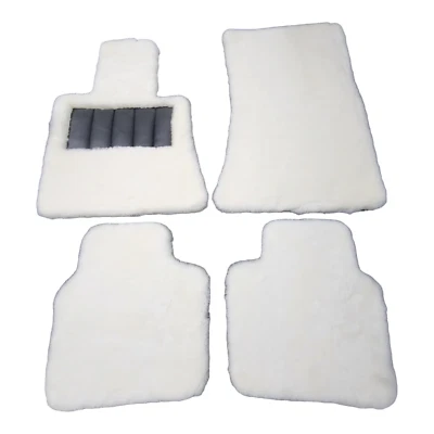 Alfombrillas de felpa de piel de oveja blancas cristalinas genuinas Mercedes Benz X167 Maybach GLS600 Foto 1 de 4