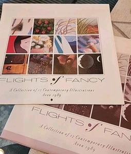 Vintage 1989 AVON Flights of Fancy Wandkalender mit 12 zeitgenössischen Illustrationen - Bild 1 von 6