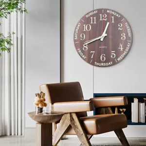 12" Luminous Wall Clock - Silent Quartz Glow in the Dark Home Decor - Picture 1 of 7