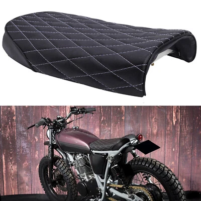 Black Motorcycle Cafe Racer Seat Flat Saddle For Yamaha SR125 SR250 SR400 SR500 - Image 1 of 4