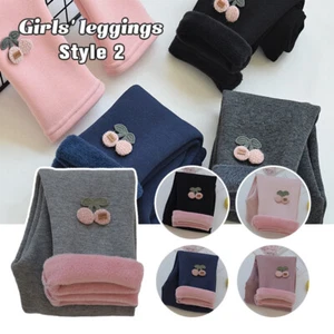 Children Girls Thickening Fleece Lined Plush Leggings Winter Slim Trousers Pants - Picture 1 of 27