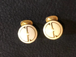 Pendientes GUCCI Limitados De Colección Raros AUTÉNTICOS Logotipo Clip en GG Redondos 1992 Moneda G32 - Imagen 1 de 12