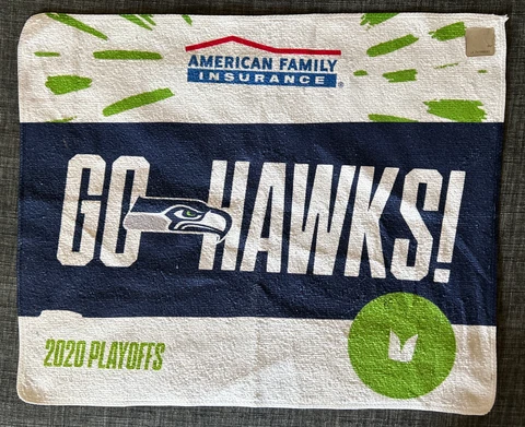 Seattle Seahawks Football Team Issued 2020 Playoffs Game Rally Towel Vs Rams New Cover