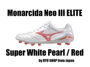 Mizuno Soccer Cleats MONARCIDA NEO III 3 ELITE White Pearl / Red P1GA242060 - Picture 1 of 6