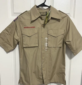 BOY SCOUTS OF AMERICA Boy Youth Khaki Short Sleeves Uniform Shirt M NEW TAG - Picture 1 of 10