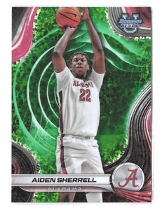 2024-25 Bowman University Best Aiden Sherrell #3 Green Refractor RC /99 - Picture 1 of 2