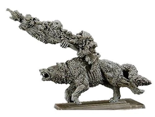 Gamezone Miniatures: Orcs & Goblins - Goblin Wolf Rider Standard (1) - Image 1 of 1