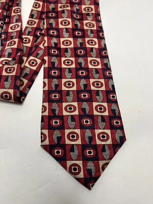 Corbata Bella Nova 100 % seda abstracta geométrica hecha en EE. UU. 3,75”x63” Foto 1 de 4