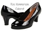 Ros Hommerson Cabernet Classic Round Toe Pump Black Patent Leather 12W 13M 13W