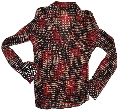 Blusa para mujer Le Caviar talla S roja negra lunares pulóver manga larga nueva sin etiquetas Foto 1 de 4