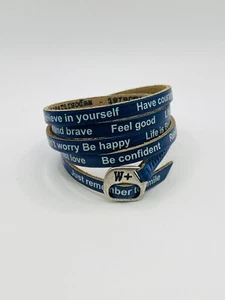 bracciale unisex WE POSITIVE pelle scritta positive made italy colore blu - Foto 1 di 4