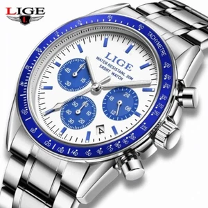 LIGE Reloj Hombre Cuarzo - Luminoso, Impermeable, Lujo y Deporte Diseño Elegante - Imagen 1 de 7