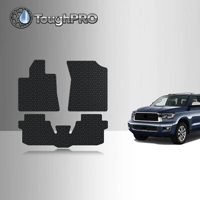 ToughPRO Floor Mats Black For Toyota Sequoia All Weather Custom Fit 2008-2022 - Image 1 of 4