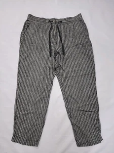 Next Trousers Size 16 R Linen Lightweight Tapered Ankle Grazer High Waist - Picture 1 of 5
