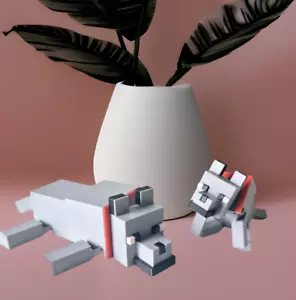 Articulated Minecraft Wolf, Flexi Fidget Toy, 3D Printed - Picture 1 of 47