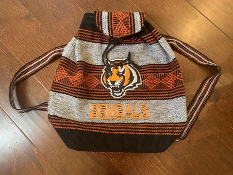 Cincinnati Bengals Woven Drawstring Backpack. Good Condition Cover