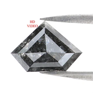 2.05 Ct Natural Loose Shield Cut Diamond 7.50 MM Salt And Pepper Diamond LC20 - Picture 1 of 8