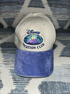 Disney Vacation Club Classic Member Twin Mountain Logo Hat Blue Suede Brim - Picture 1 of 4